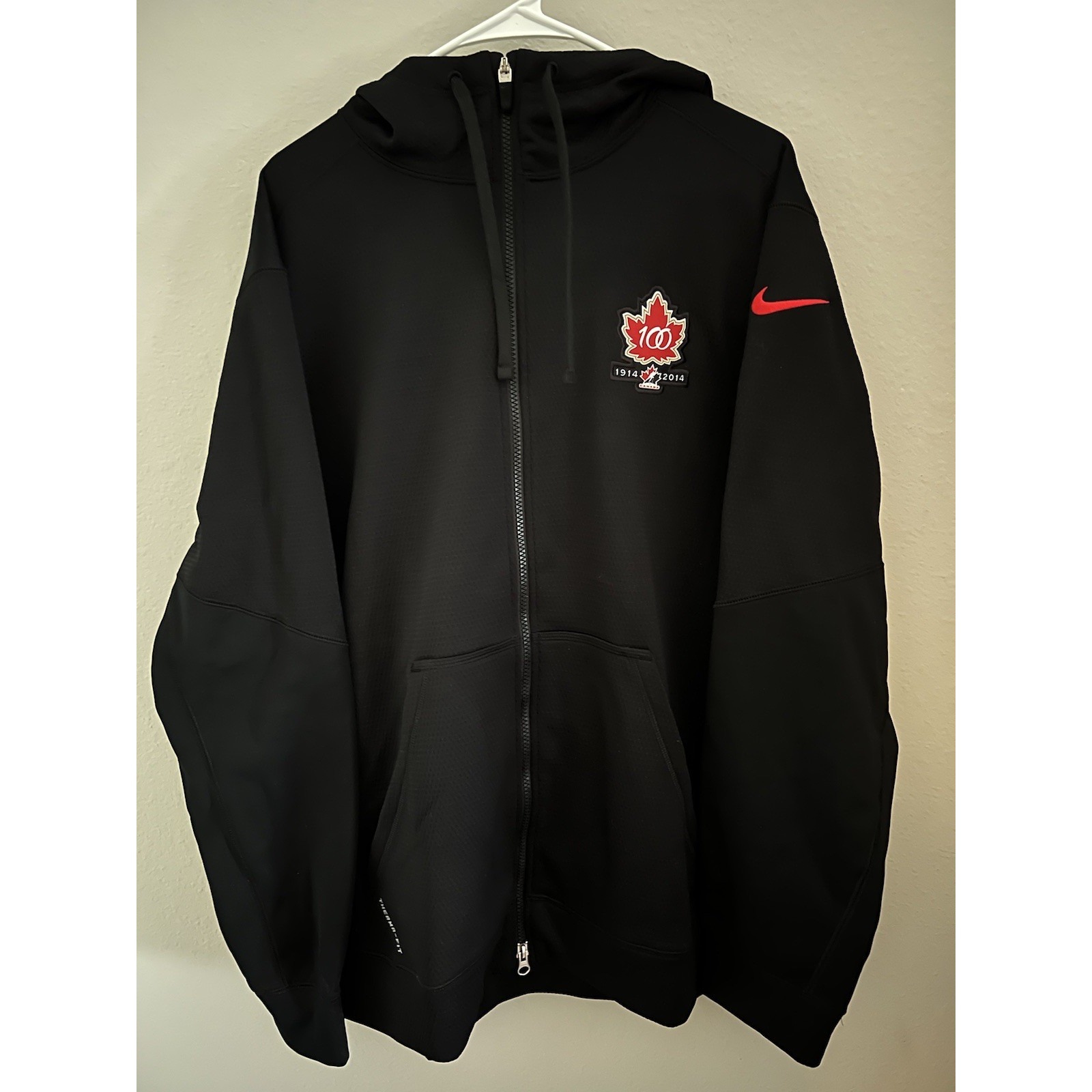 Mens Xl Canada 2015 World Juniors Hockey Iihf 100th Ann Ko Chain Fleece Hoodie